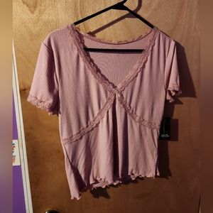 No Boundaries Lace Fitted Tee